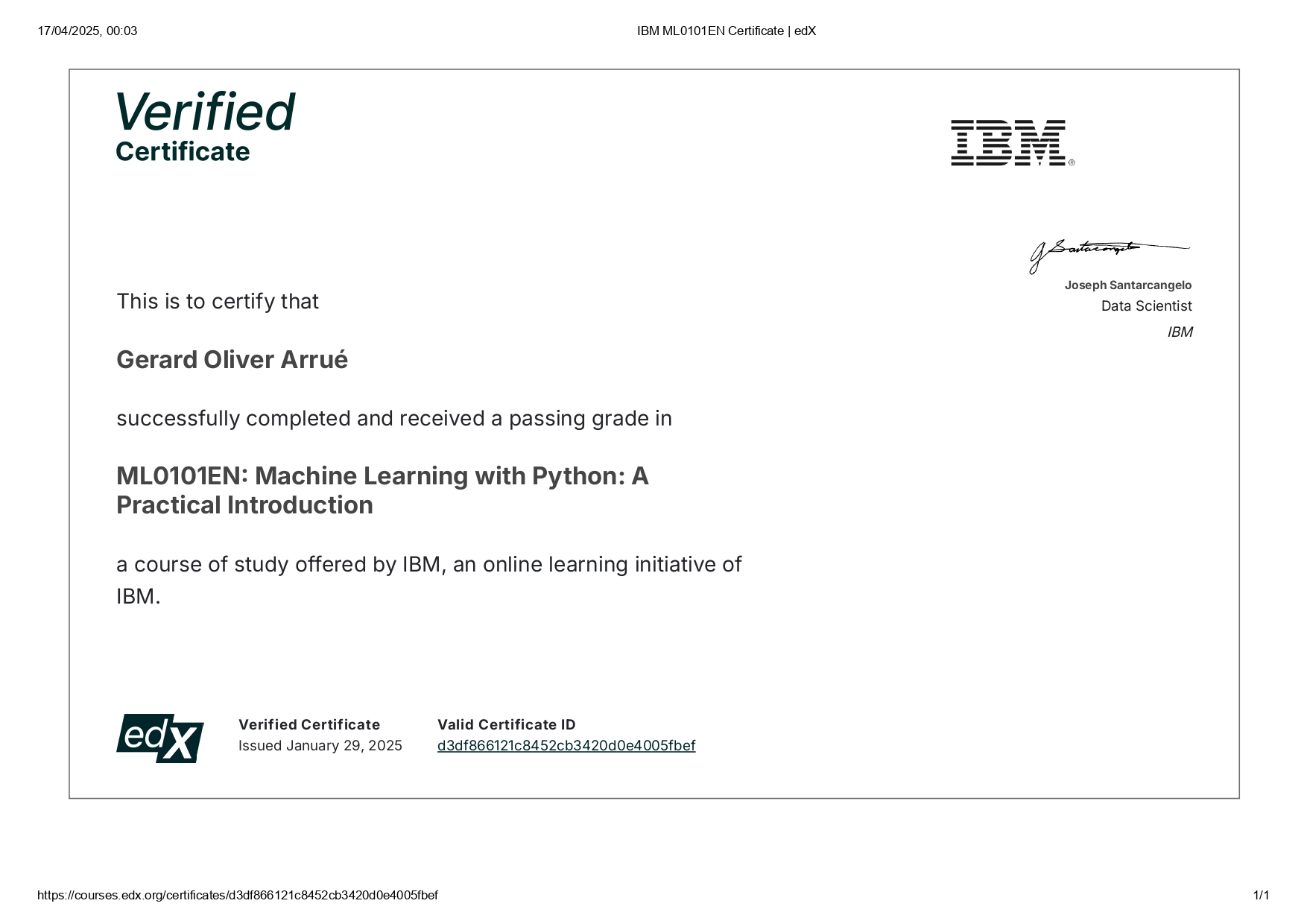 Certificado IBM